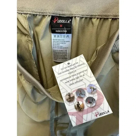 Pudolla Jogger Pants Men Size Medium Tan Pockets Outdoor Active Performance Wear - Picture 6 of 8